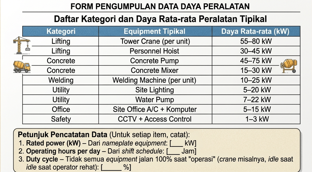 Data Daya Peralatan